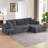 Boneless L-Shape Luxury Sectional Oversized Sofa With Minimalist Design, Comfy Sleeper Function, And No Assembly Required For Instant Use.-972500225-972500239