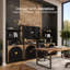 Meuble télé moderne avec rangement, chameau-129024972