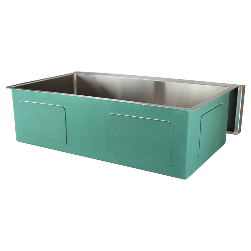 Diamond 35.88'' L Single Bowl Stainless Steel Kitchen Sink