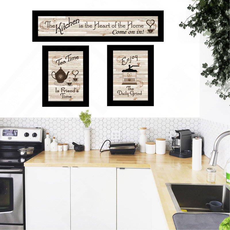«Kitchen Friendship Collection III», vignette 3 pièces par Millwork, H 11 po x l 33 po x P 1 po, Black