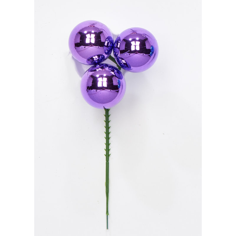 Boule de Noël en plastique 40 mm X 3, Violet