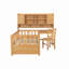 Lit plateforme multifonctionnel en bois avec bibliothèque à la tête du lit, bureau intégré et chaise assortie-1581570288