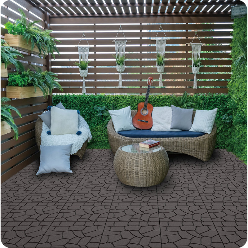 Carreaux de polypropylène emboîtables à installation rapide pour patio et balcon extérieurs