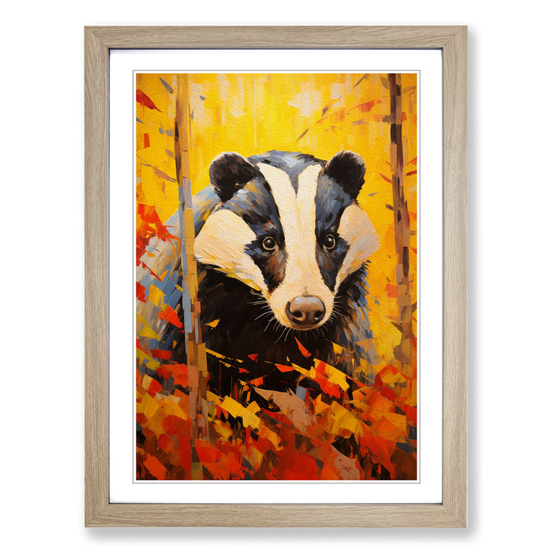 Single Picture Frame Print on Wood, Oak Framed, 34cm H x 25cm W