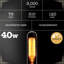 Ampoule à incandescence à intensité variable T6 de 40 watts Marshall, blanc chaud E12 / base candélabre
