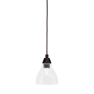 Mini-luminaire suspendu à n'importe quel cordon avec verre à bulles transparent 6,25 po