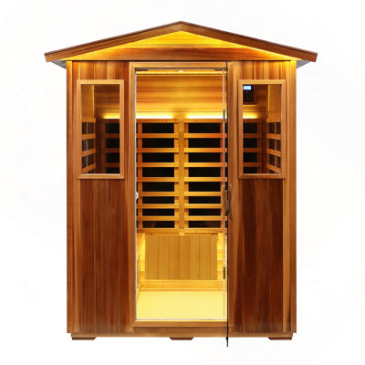 4-Person Outdoor Far-Infrared Wooden Sauna Room