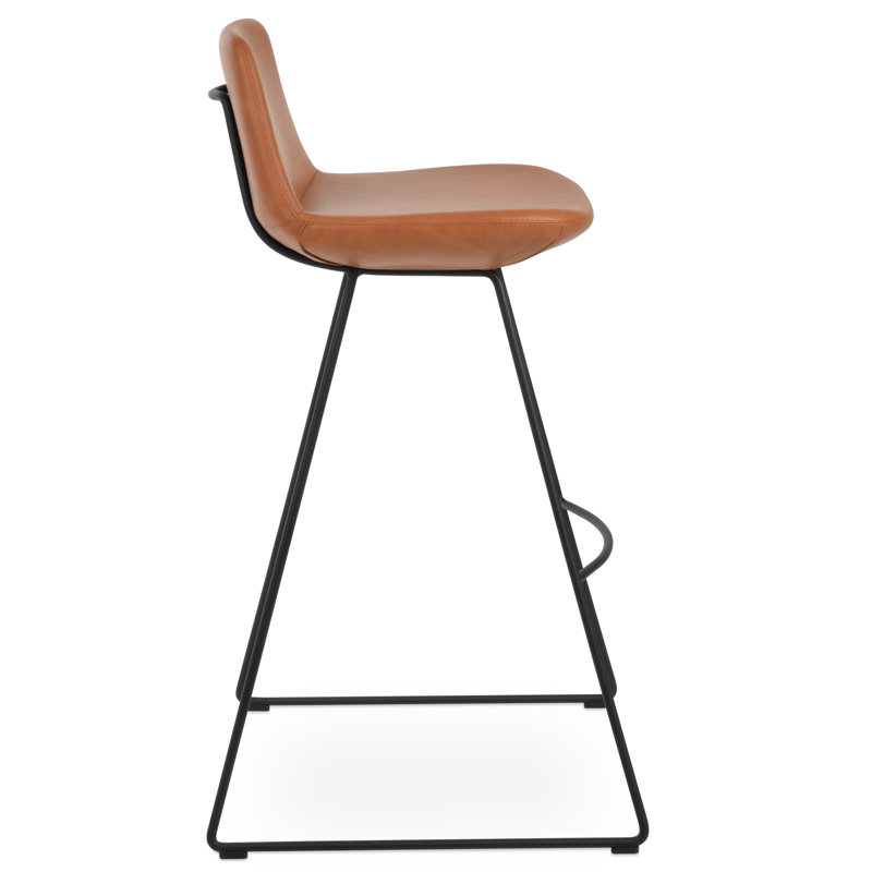 Tabouret de bar et de comptoir Pera HB, Caramel, Noir, Tabouret de bar (siège d'une hauteur de 29 po)