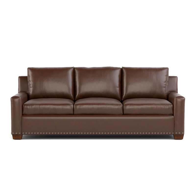 Durant Leather Sofa, 37" H x 88" W x 42" D