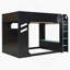 Lit mezzanine en bois avec bureau à hauteur réglable, cadre de lit avec tiroirs, compartiments de rangement et lumières RVB-1525685695