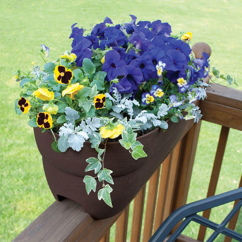 Pot à fleurs en plastique Dalisha, Brun