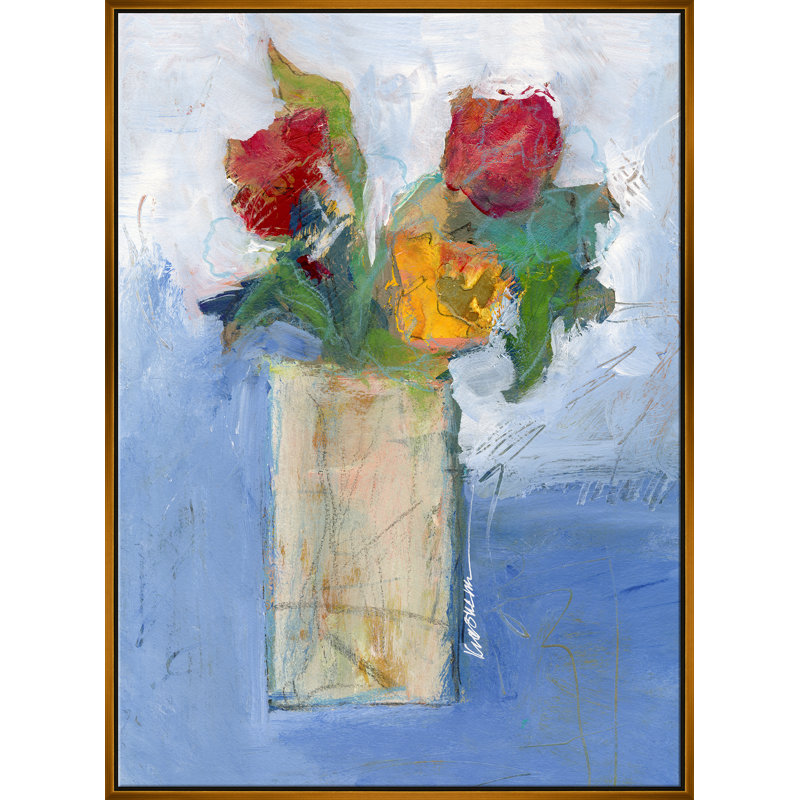 White Vase Giclee On Canvas by Jill Krasner, Gold