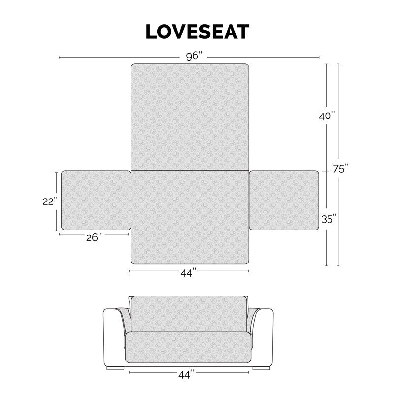 Espresso Dark Brown Waterproof Non-Slip Loveseat Cover Protector