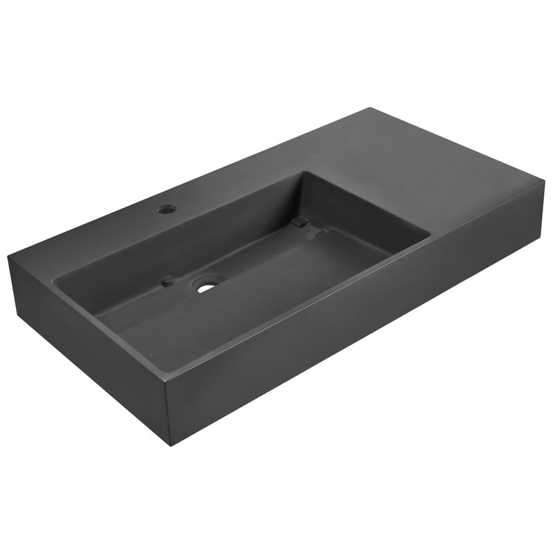 Wall Hung Basin CUSCO, Black, 900cm H x 480cm W x 130cm D