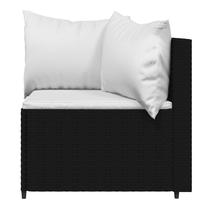 - Person Patio Conversation Set with Cushions, White, Black