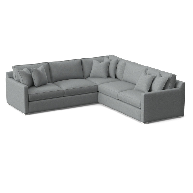 Bel-Air L-Sectional, Light Blue Performance Fabric; 0851-55, Frost White