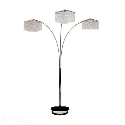 Lampe sur pied 84 po avec 3 arches en cristal