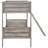 Twin Bunk Bed In Weathered Taupe, Convertible Design, , And Slatted Guardrails, Engineered Wood Bedroom Configuration Over With Taupe Finish, For