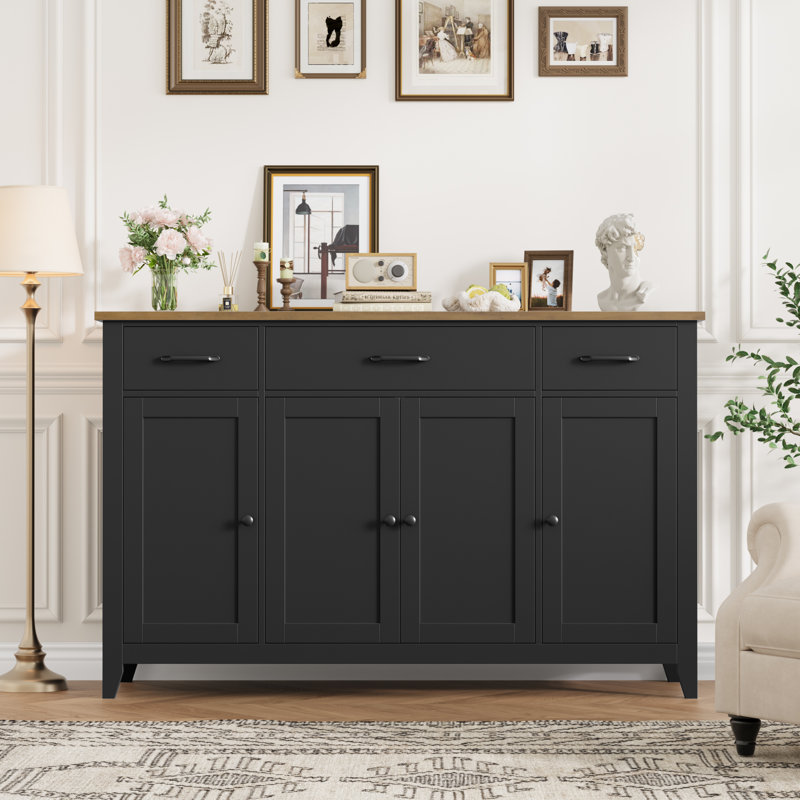 Kitchen Sideboard, Black/Wood
