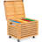 Bamboo Rolling File Storage Organizer Box With Lid