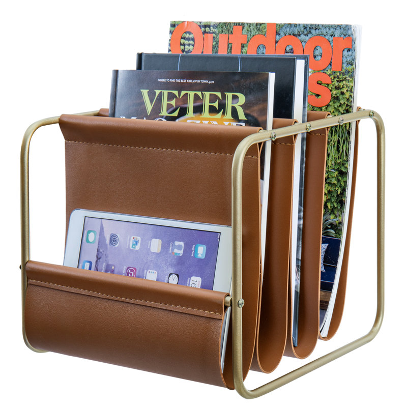 Metal Faux Leather File Organiser