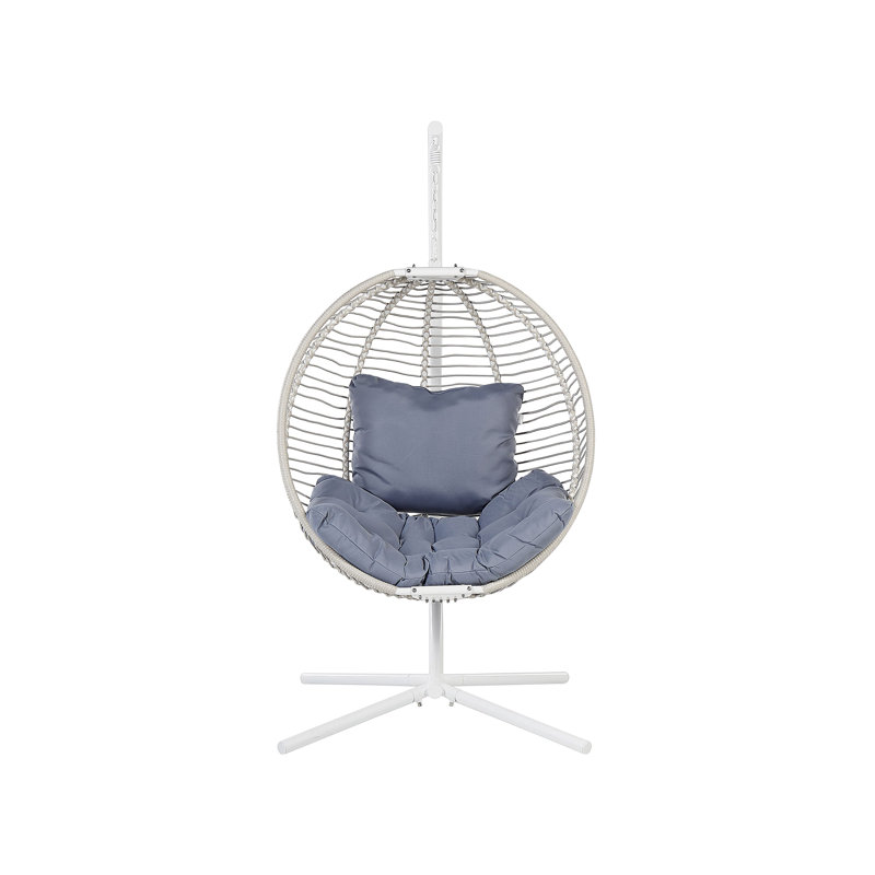 Laytonville Egg Chair with Stand, White, Grey