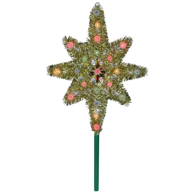 Décoration pour sommet de sapin de Noël en forme d'étoile de Bethléem 21 po, Multicolore