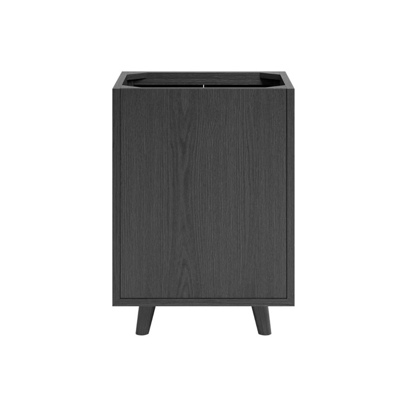 TileBar Studio Vanities Setton Single Vanity with White Quartz Top, Ebony Oak, 24" W