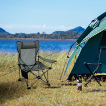 Relaxdays Campinghocker mit Tasche, faltbar, mit Lehne, Camping