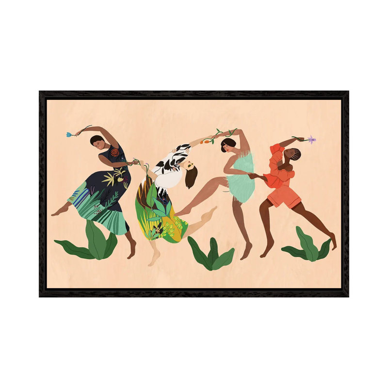 My Tribe by Arty Guava - Print on Canvas, 66.04 cm H x 45.72 cm W, Black Framed
