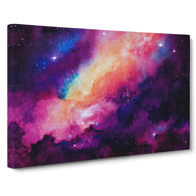 Galaxy Explosion - Wrapped Canvas Painting, 35cm H x 50cm W x 3cm D