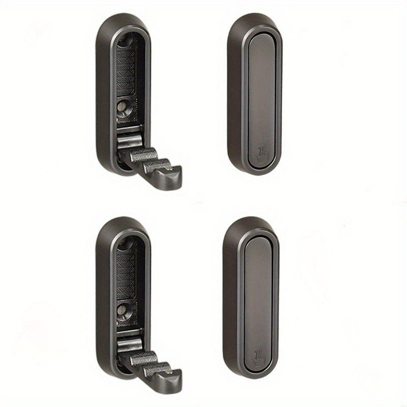 4 crochets muraux pour suspendre, crochets muraux pliants robustes et pliables dorés, Gris