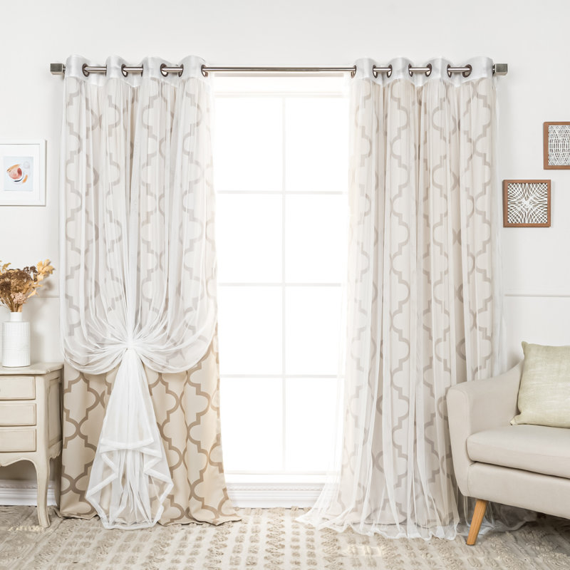 Toniana Room Darkening Curtain, 52" W x 63" L, Beige