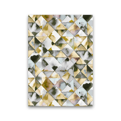 Moody Triangles Gold Silver - Print