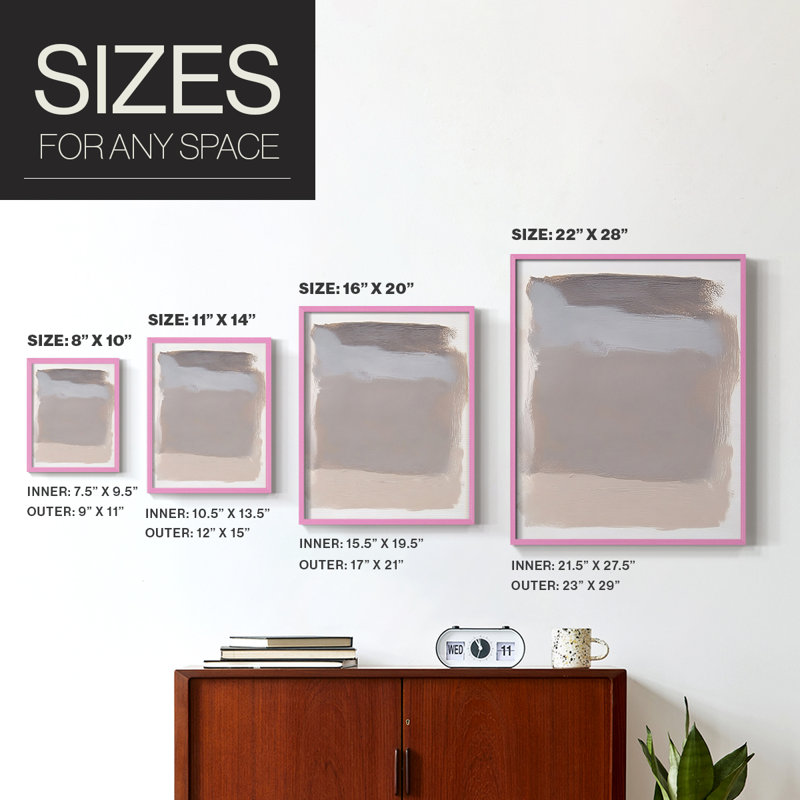 ABSTRACT Series DCCXVII-Premium Framed Print -Ready to Hang - No Nails Required - No Nails Required, 11" H x 18" W, Pink