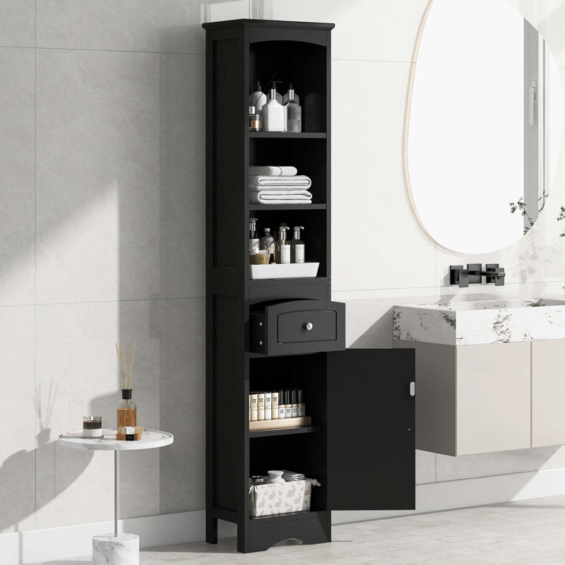 Jard Freestanding Bathroom Cabinet Tall Bathroom Cabinet, Freestanding Storage Cabinet with Drawer, MDF Board, Adjustable Shelf,