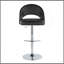Tabouret de bar réglable avec pivot en métal chromé et similicuir noir avec repose-pieds rond en T - ensemble de 2-69035694-69035698