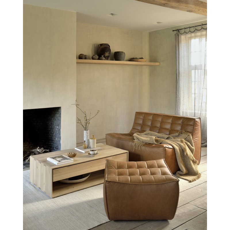 Nordic Solid Wood Coffee Table, 13.8" H x 47.2" L x 27.6" W