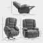 Fauteuil inclinable classique en polyester gris avec télécommande Elderly Home Relaxation-433360098