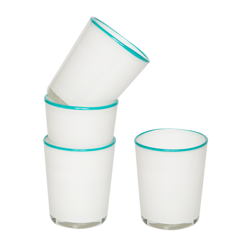 Verrerie Sarya, 15 oz, Blanc / bleu