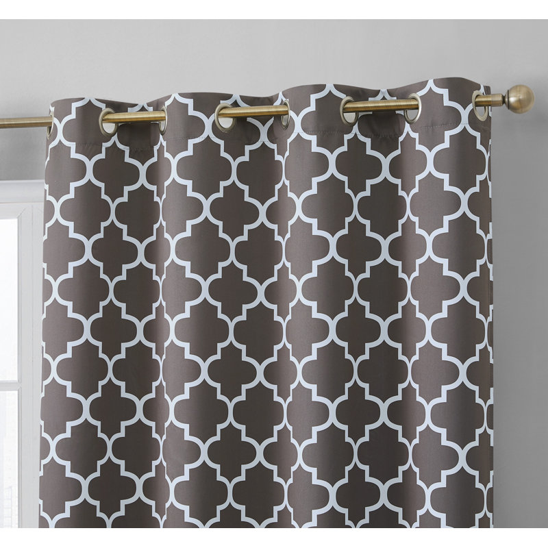Alexuis Blackout Curtain Pair, Gray, 52" W x 72" L