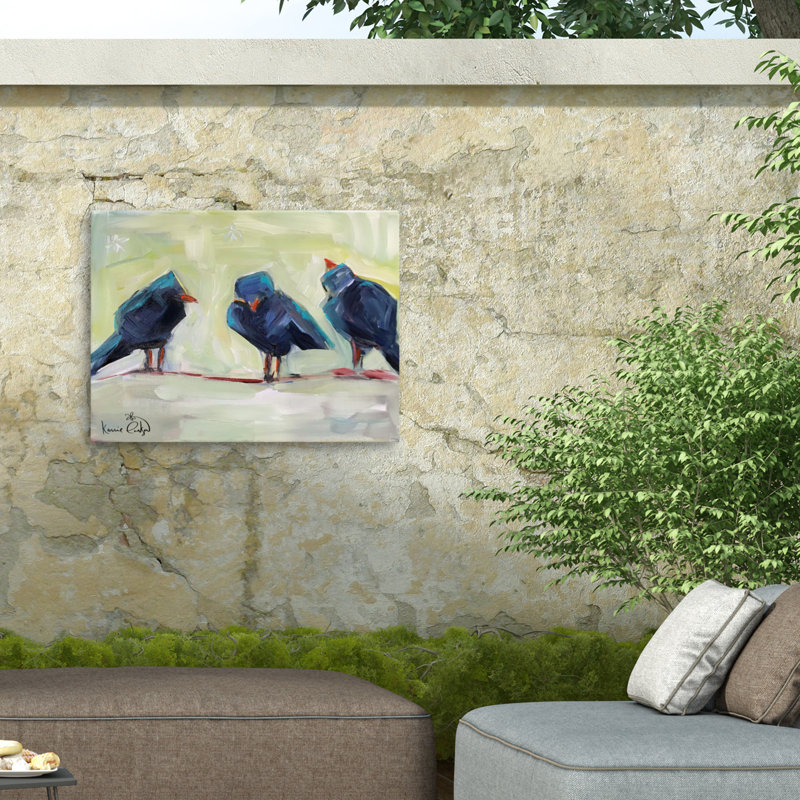 Toile d'extérieur Karrie Evenson Crows, H 14 po x l 19 po