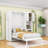 Multifunctional Twin Wooden Murphy Bed with Built-in Storage Shelves and Extendable Desk-1911992130