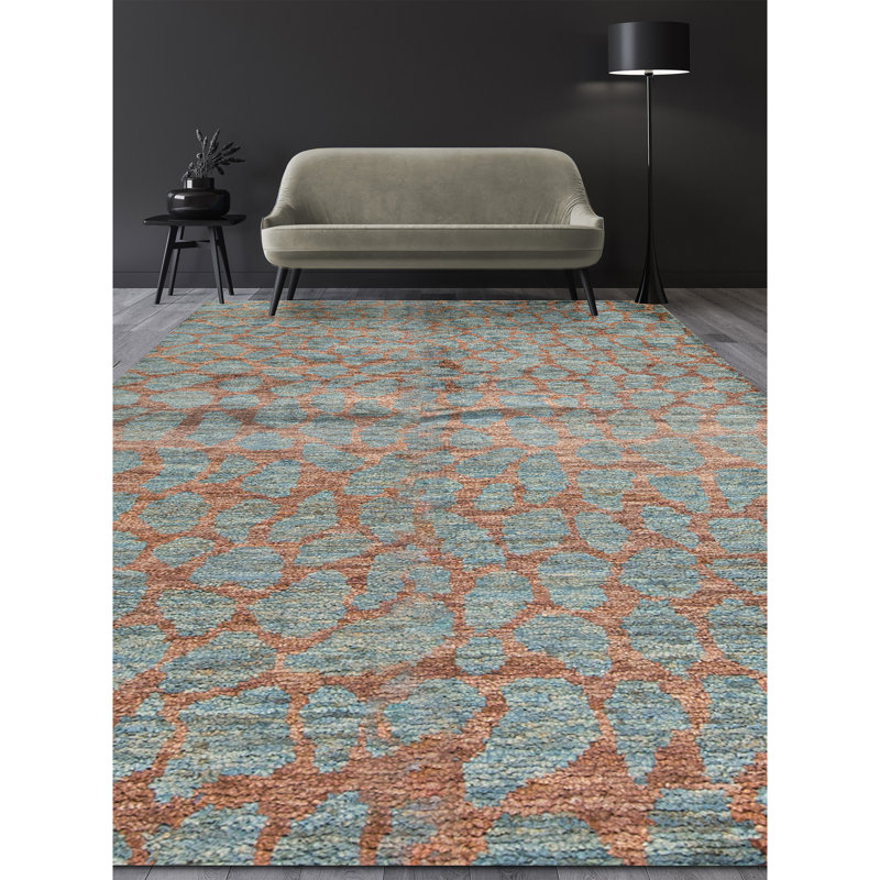 Hand-Knotted High-Quality Blue Area Rug