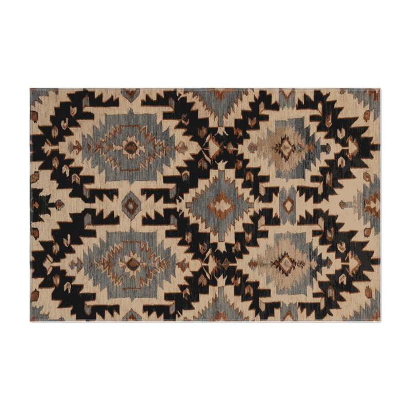 Tapis d'intérieur et d'extérieur brun Persian, Rectangle 9 pi x 12 pi
