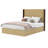 Bedroom queen size platform bed, natural wood tone iron and synthetic wood frame, no box spring required, easy to assemble-1621191130-1621191132