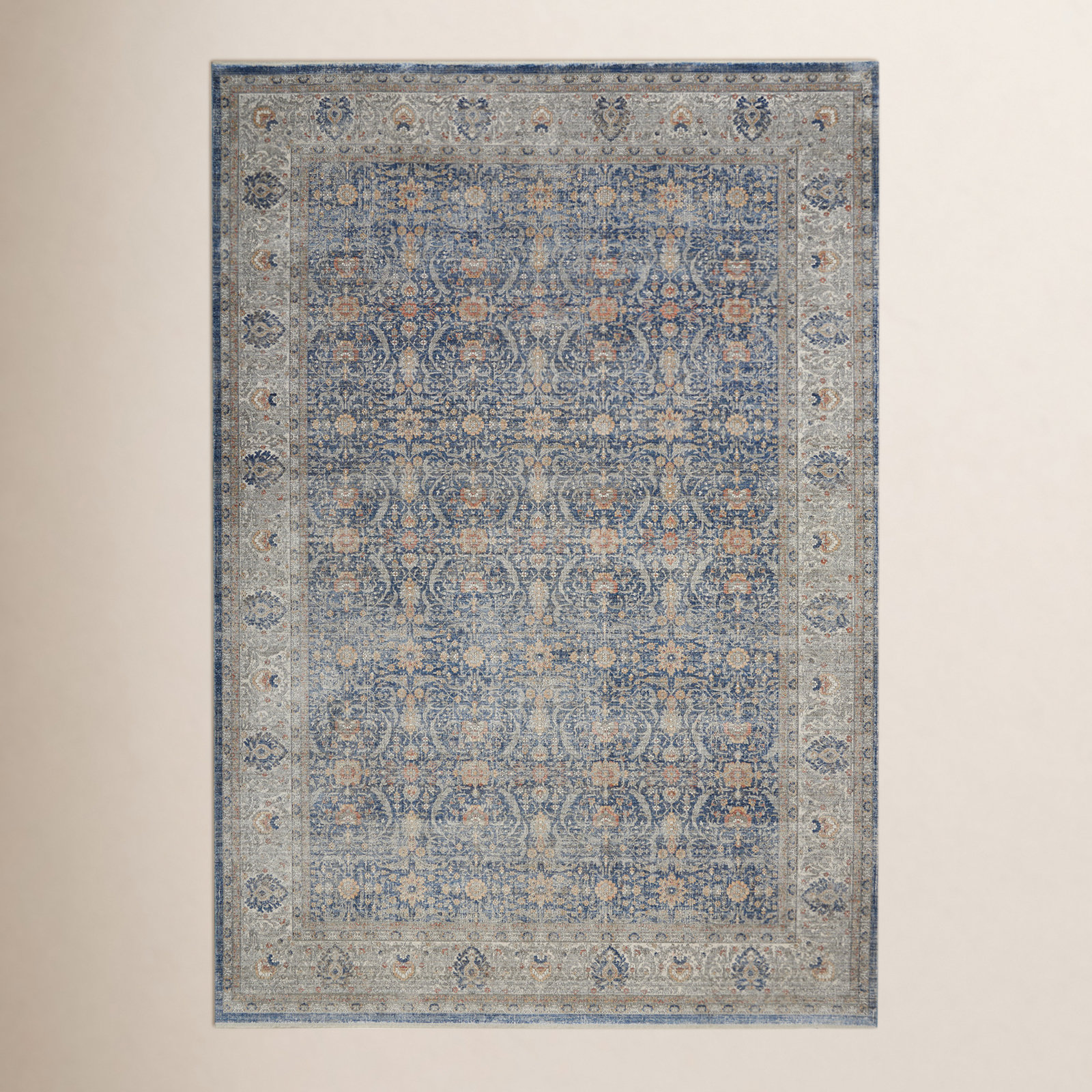 Tabitha Blue Gray Oriental Rug, Rectangle 8' x 10'