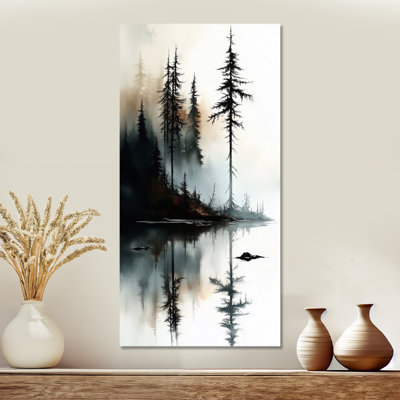 Art mural d'hiver - Snowline Mirror Lake I, impression sereine sur métal