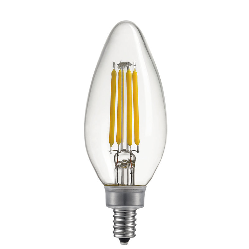 5 watts (40 watts équivalent), b11 del, ampoule à intensité variable, ampoule à blanc chaud (2700k) e12/candélabre base