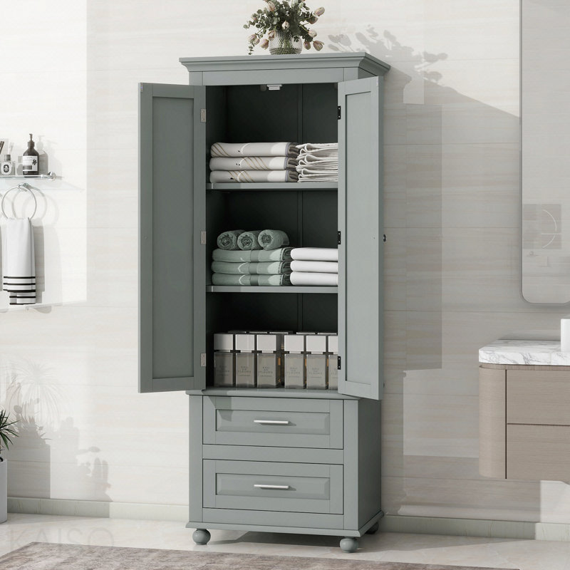 Armoire de rangement haute avec deux tiroirs